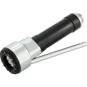 Soffione di ricambio Java, cromato e nero, per rubinetto da cucina professionale OBI.