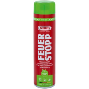 Spray extincteur ABUS AFS625, 625 ml, rouge/vert. Protection incendie pour cuisine, camping-car, etc.