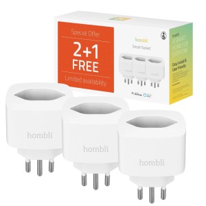 Hombli Smart Swiss Prise 2+1 Promo Pack en blanc. Domotique pour une maison intelligente.