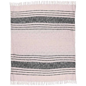 Coperta a righe Eglo Longlac in bianco e nero, 130x160 cm, in cotone.