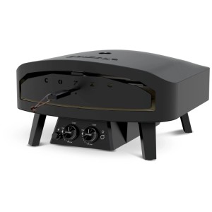 Forno per pizza a gas Cozze Black Edition 24, per pizze fino a 60 cm, con regolatore e tubo.