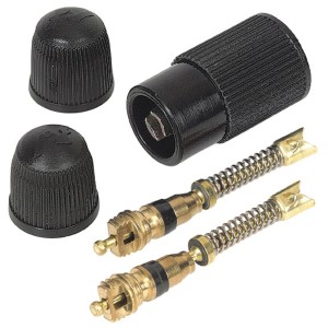 Set di inserti per valvole auto Prophete con 2 tappi valvola e attrezzo per pneumatici bici.