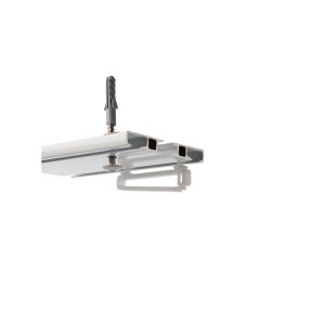 Profilo di montaggio a tenda bianco Maxi Duo-Plus 2in1 (300 cm) con fissaggio.
