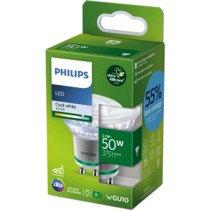 Lampadina LED Philips GU10 a riflettore, 2.1W, bianco freddo, nella confezione originale.