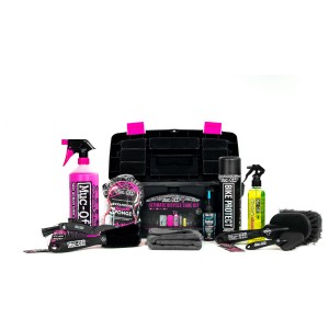 Muc-Off Reinigungsset Ultimate Bicycle Kit (11-tlg.) mit Reiniger, Bürsten, Schwamm und Werkzeugkiste.