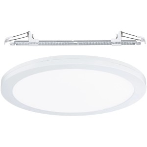 Panneau LED encastrable Cover-it Paulmann rond blanc avec accessoires de montage.