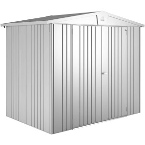 Abri de jardin métallique Biohort Europa, argent métallisé, avec double porte. Idéal pour le rangement de jardin.
