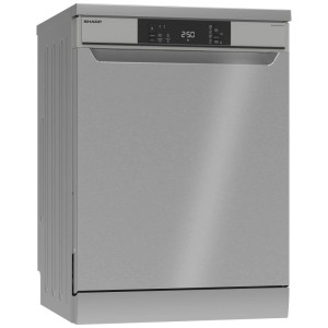Lave-vaisselle pose libre Sharp QW-NA1CF47DS-CH, argenté, largeur 60 cm.
