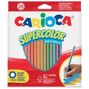 Farbstifte-Set Carioca Supercolor, 24-teilig, aus FSC®-Holz für Schule und Hobby.