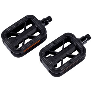 Pédales universelles Urban noires en plastique, lot de 2, avec filetage de 9/16 pouce pour vélos.