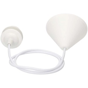 Suspension pour lampe E27 blanche avec câble de 1 m pour installations d'éclairage.