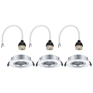 Paulmann kit de spots encastrables, 3 lampes dimmables en chrome mat, 10W, ampoules non incluses.