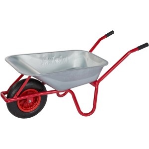 Carriola Pro-Bau-Tec, 85 l, vasca zincata, telaio rosso, ruota antiforatura.