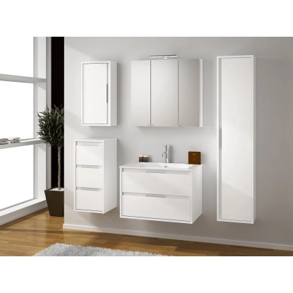 Hochschrank Loto mit 1 Tür lackiert glänzend Weiss (HxB) 160 x 35 cm