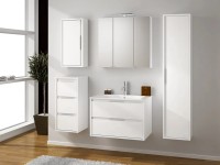 Hochschrank Loto mit 1 Tür lackiert glänzend Weiss (HxB) 160 x 35 cm