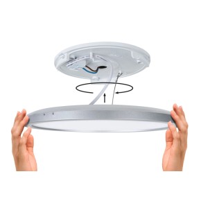 Installation du panneau LED rond blanc Paulmann Atria Shine avec fonction White Select.