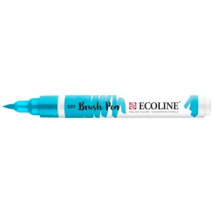 Ecoline Brushpen Himmelblau hell, flexibler Pinselstift für Kunst und kreatives Gestalten.