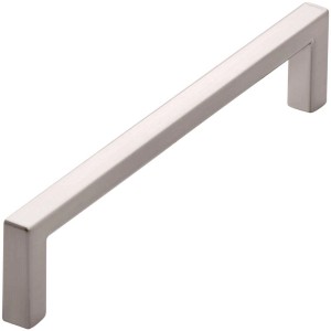 Maniglia per mobili Siro 2108, effetto acciaio inox, interasse 128 mm, maniglia a barra in metallo.