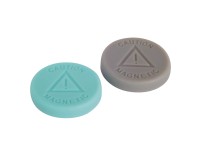 Fix-o-moll Magnetscheibe Neodym in Siliconhaut Ø 19 mm x 4 mm Grau / Türkis