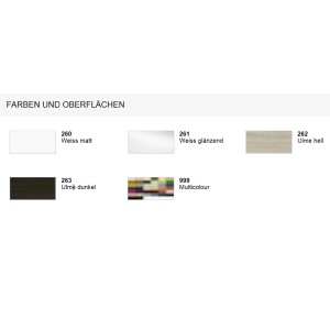 Options de couleur pour l'ensemble de salle de bain Laufen Pro S : Blanc mat/brillant, orme clair/foncé, multicolore.