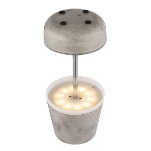 Lampe de table solaire Globo réglable en hauteur, couleur sable, Ø 11 cm, en plastique.