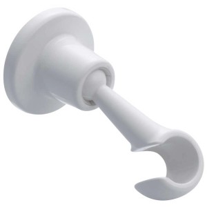 Support articulé blanc Diaqua pour barre de douche, montage dissimulé.