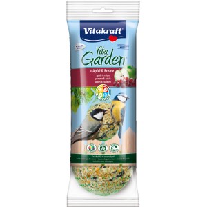 Vitakraft Vita Garden gnocchi, 4 pezzi, cibo per uccelli selvatici con mela e uvetta per uccelli da giardino.