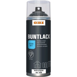 OBI Buntlack Spray, RAL 7016 Antracite, semi-opaco, bomboletta da 400 ml.