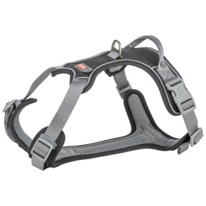 Pettorina per cani Trixie Premium Active, nero/grigio, regolabile da 35-50 cm.