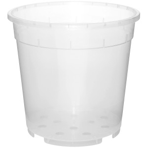 Pot transparent pour orchidées Geli, env. Ø 17 cm, en plastique. Idéal pour l'entretien des orchidées.