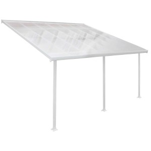 Copertura per terrazza Feria con pannelli in policarbonato e telaio in alluminio, bianco.