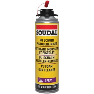 Soudal Detergente per schiuma 500 ml spray per rimuovere la schiuma PU fresca.