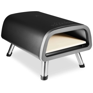 Forno per pizza Trisa Pizza Mio, un grill elettrico compatto con pietra refrattaria e gambe in acciaio inox.