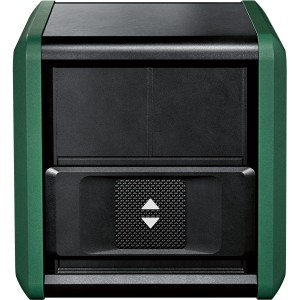 Niveau laser croix Bosch Quigo Green II, boîtier vert, outil de mesure pour un alignement précis.
