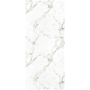 Pannello posteriore doccia Breuer effetto marmo bianco e nero, finitura satinata, 100x210 cm.