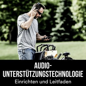 Homme avec casque antibruit 3M WorkTunes Connect et smartphone dans le jardin.