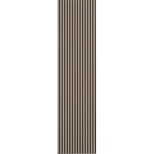 Pannello acustico Quercia Grigio su Nero, 240cm, per rivestimento pareti e fonoassorbenza.