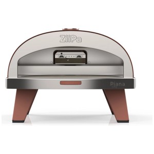 Ziipa Piana Gas Pizzaofen in Terrakotta & Edelstahl. Kompakter Gasgrill für Pizza.