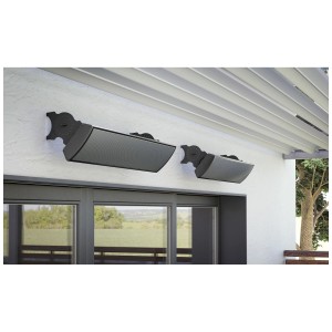 Due Trisa Infrarot-Heizstrahler Premium Heat 2100 W montati a parete.