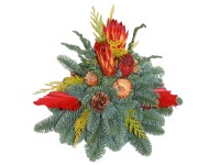 Urnen-Grabbouquet auf Holzscheibe Nobilis Natur (HxBxT) 26 x 28 x 28 cm