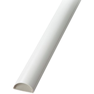 Goulotte de câble D-Line demi-ronde blanche, 50x25x2000 mm, pour montage mural.