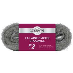 Laine d'acier n°2 Liberon, abrasif pour bois, métal, plastique et verre.