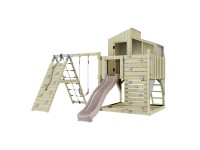 PolarPlay Spielturm Julie Schaukel Kletterturm Rutsche Altrosa