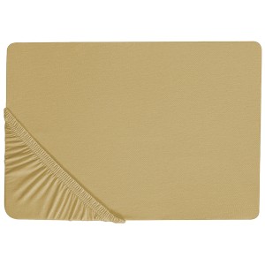 Drap-housse Janbu en coton vert olive, 180x200 cm, pour lits doubles.