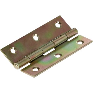 Cerniera stretta zincata gialla, 80x42 mm, per giunzioni mobili.