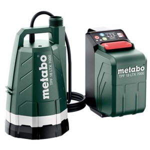 Metabo Akku-Tauchpumpe TPF 18 LTX 7000 mit externer Akkubox, dunkelgrün, für Klarwasser.