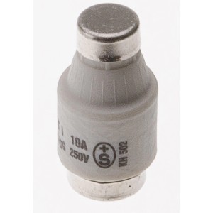 Fusible temporisé, 250V/10A, pour la protection des circuits électriques domestiques.