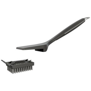 Spazzola per grill Outdoorchef grande con raschietto e testina sostituibile per la pulizia della griglia.