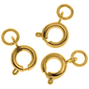Goldfarbene Federringe (10 Stk.) für Schmuckbasteln, Ø 7 mm, ideal für filigrane Ketten und Armbänder.