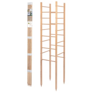Tour de support pour plantes grimpantes Windhager en bois, hauteur 145 cm, pour jardin ou potager surélevé.